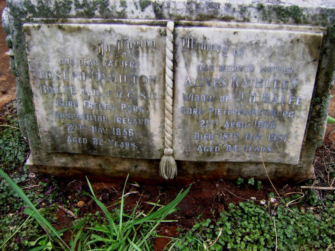 BALFE Joseph Hamilton 1856-1939 &amp; Agnes 1868-1951