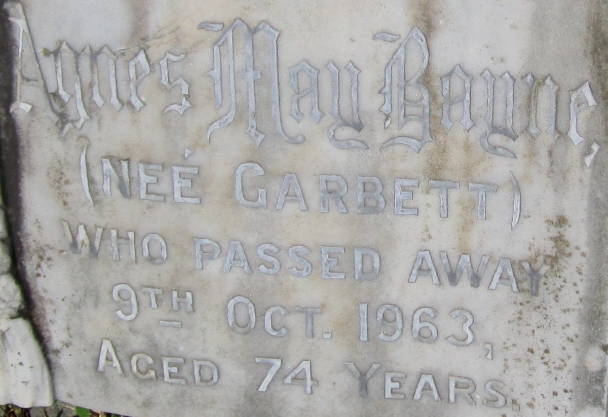 BAYNE Agnes May nee GARBETT -1963