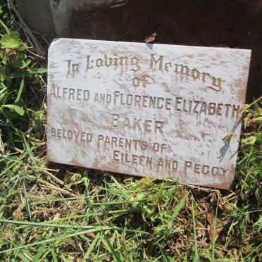 BAKER Alfred -1958 &amp; Florence Elizabeth -1975