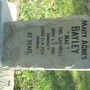 BAYLEY Mary Agnes nee GARTRELL 1902-1954