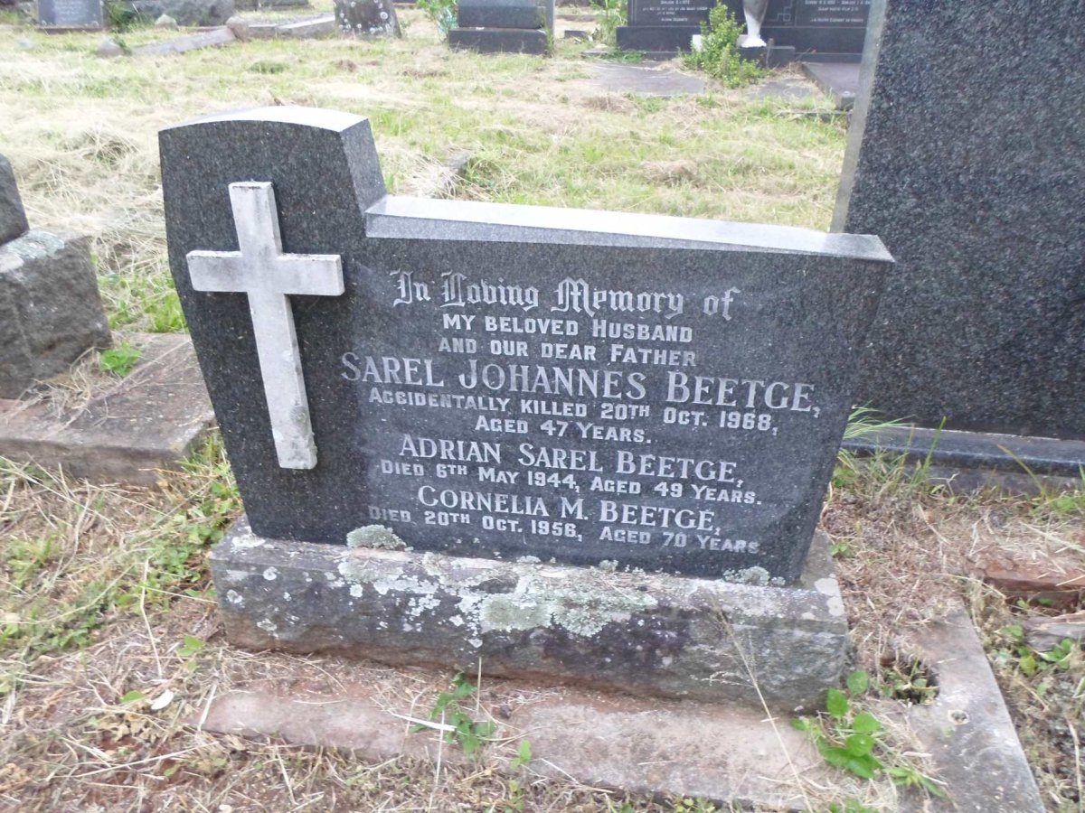 BEETGE Sarel Johannes -1968 :: BEETGE Adrian Sarel -1944 :: BEETGE Cornelia M. -1956