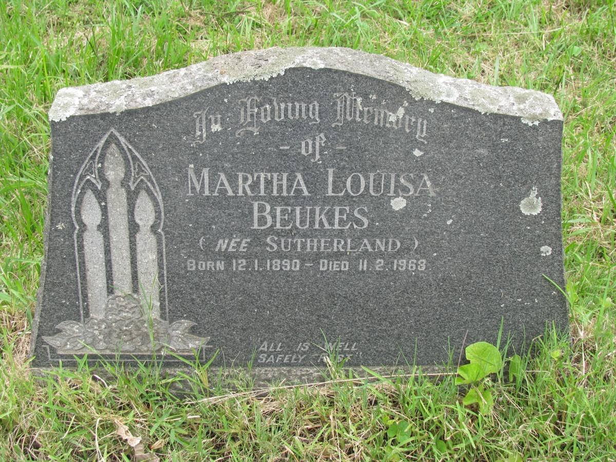 BEUKES Martha Louisa nee SUTHERLAND 1890-1968