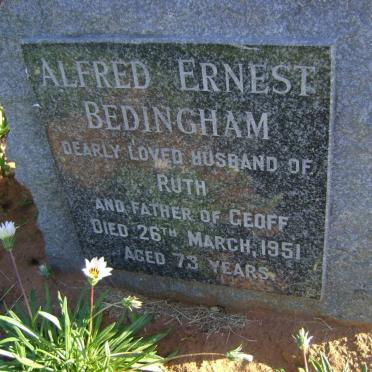BEDINGHAM Alfred Ernest -1951 &amp; Ruth -1984 :: BEDINGHAM Geoffrey Alfred 1926-2000