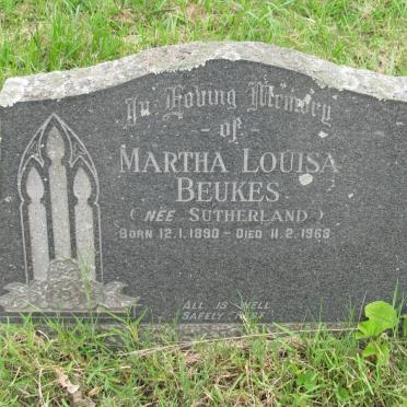 BEUKES Martha Louisa nee SUTHERLAND 1890-1968