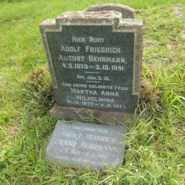 BEHRMANN Adolf Friedrich August 1873-1941 &amp; Martha Anna Wilhelmina 1877-1957 :: BEHRMANN Adolf Heinrich Franz 1909-1990