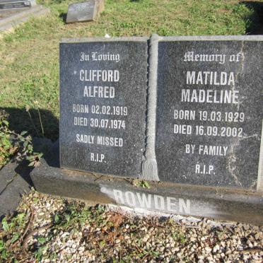 BOWDEN Clifford Alfred 1919-1974 &amp; Matilda Madeline 1929-2002