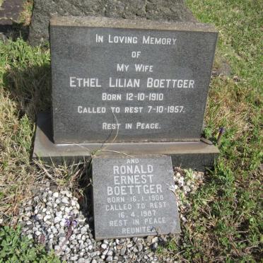 BOETTGER Ronald Ernest 1908-1987 &amp; Ethel Lilian 1910-1957