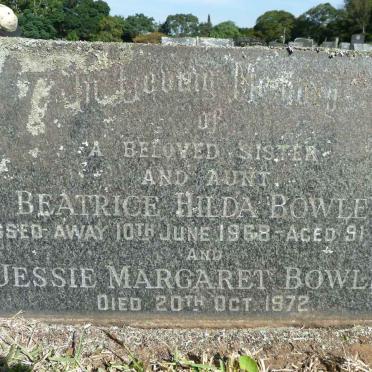 BOWLES Beatrice Hilda -1968 :: BOWLES Jessie Margaret -1972