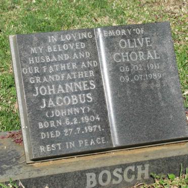 BOSCH Johannes Jacobus 1904-1971 &amp; Olive Choral 1911-1989