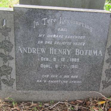 BOTHMA Andrew Henry 1889-1961