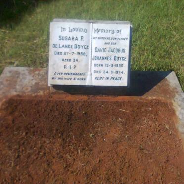 BOYCE David Jacobus Johannes 1950-1974 :: BOYCE Susara P. de Lange -1958
