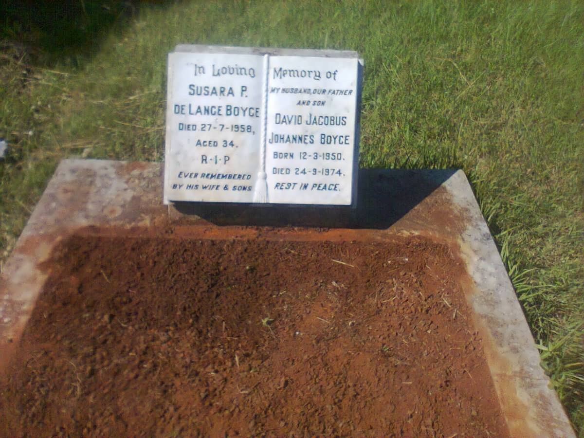 BOYCE David Jacobus Johannes 1950-1974 :: BOYCE Susara P. de Lange  -1958