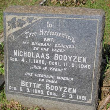 BOOYZEN Nicholaas 1888-1960 &amp; Bettie 1889-1991