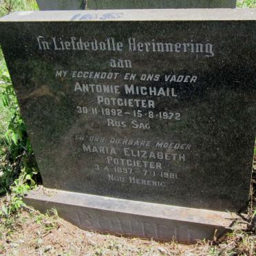 BOUTELL Antonie Michail Potgieter 1892-1972 &amp; Maria Elizabeth Potgieter 1897-1981