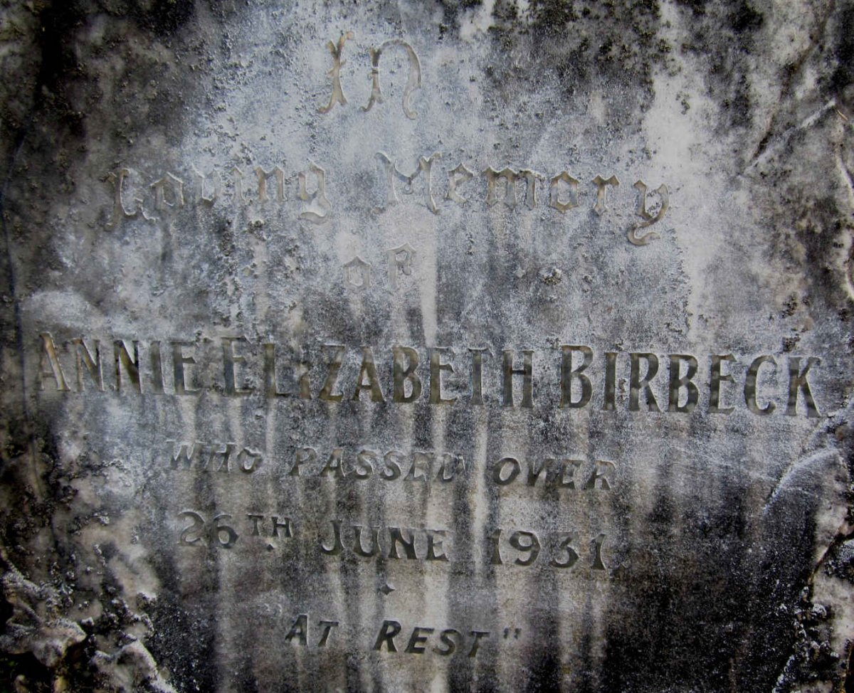 BIRBECK Annie Elizabeth -1931