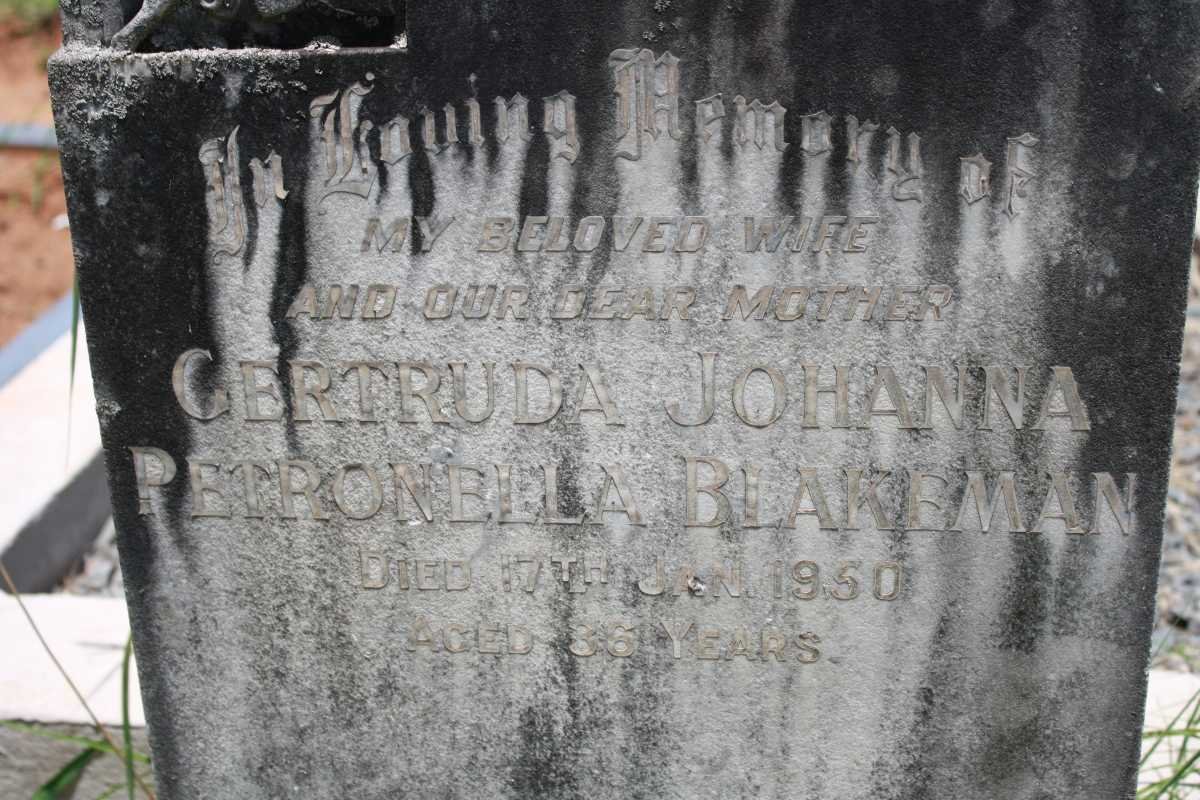BLAKEMAN Gertruda Johanna Petronella -1950
