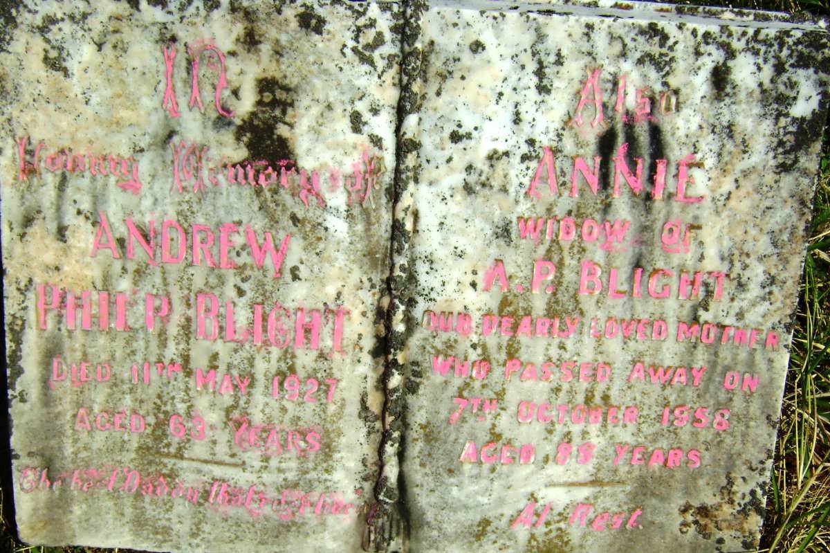 BLIGHT Andrew Philp -1927 &amp; Annie -1958