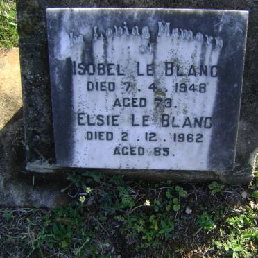 BLANC Isobel, le -1948 :: LE BLANC Elsie -1962