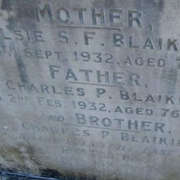BLAIKIE Charles P. -1932 &amp; Elsie S.F. -1932 :: BLAIKIE Charles P. -1916