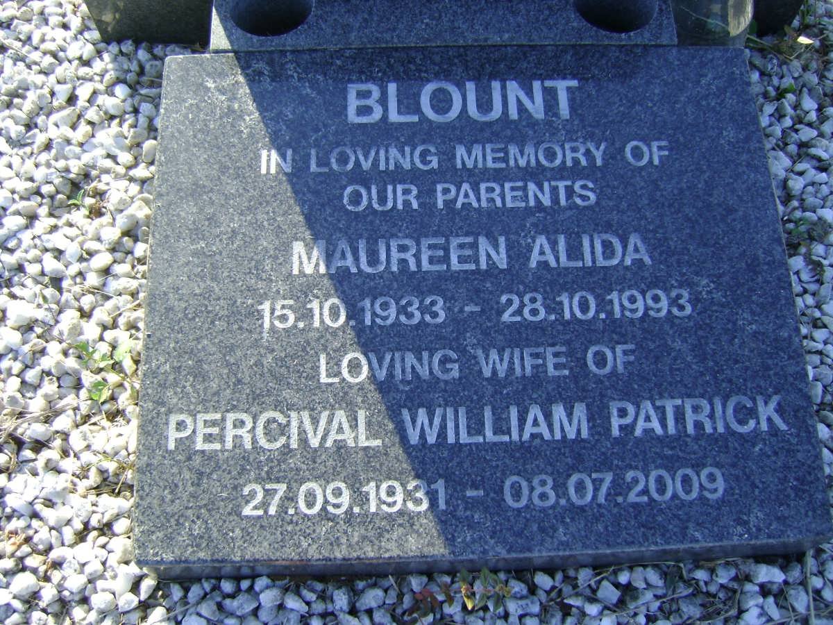 BLOUNT Percival William Patrick 1931-2009 &amp; Maureen Alida 1933-1993