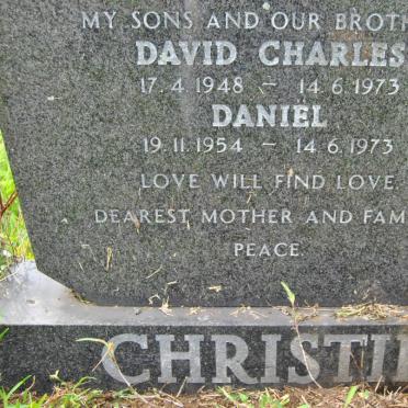 CHRISTIE David Charles 1948-1973 :: CHRISTIE Daniel 1954-1973