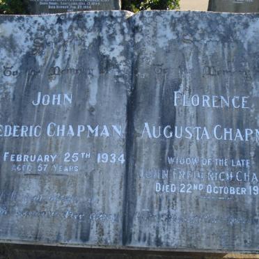 CHAPMAN John Frederic -1934 &amp; Florence Augusta -1948