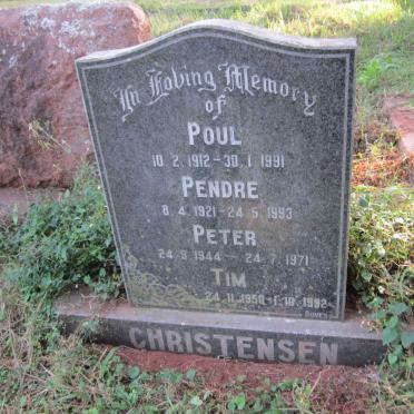 CHRISTENSEN Poul 1912-1991 :: CHRISTENSEN Pendre 1921-1993 :: CHRISTENSEN Peter 1944-1971 :: CHRISTENSEN Tim 1950-1992