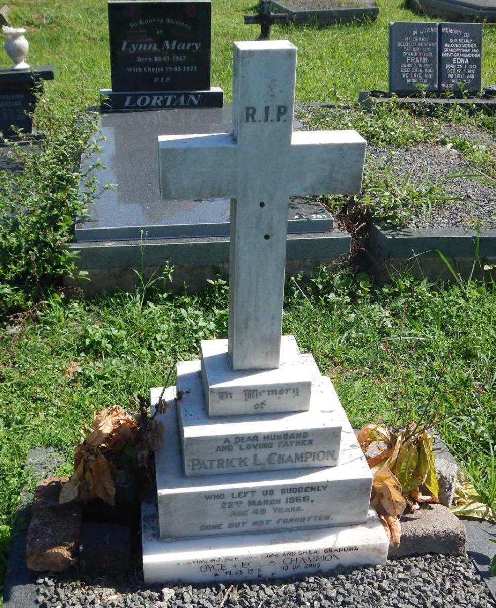 CHAMPION Patrick L. -1966 &amp; Joyce Cecilia 1916-2005