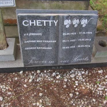 CHETTY V.P. 1923-1974 :: CHETTY Daphney May Panayan 1923-2012 :: CHETTY George Dayanand 1953-2016