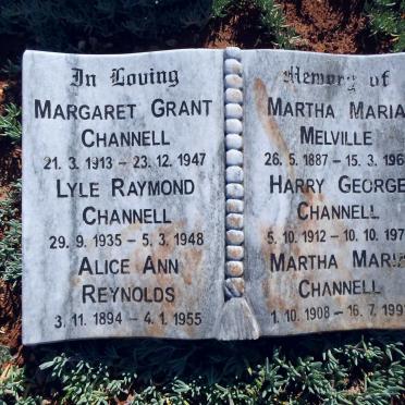 MELVILLE Martha Maria 1887-1965 :: REYNOLDS Alice Ann 1894-1955 :: CHANNELL Martha Maria 1908-1992
