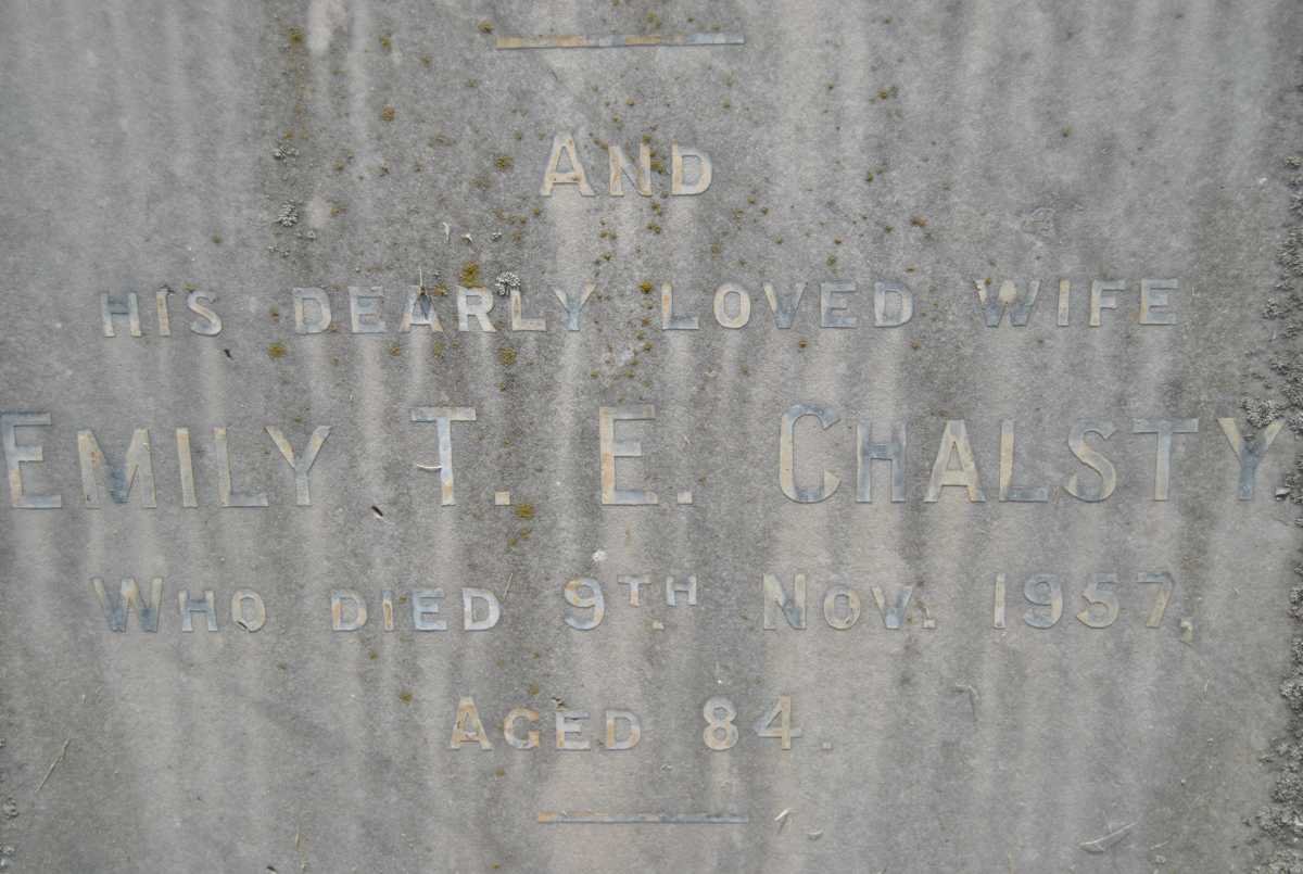 CHALSTY John Owen -1948 &amp; Emily T.E. -1957
