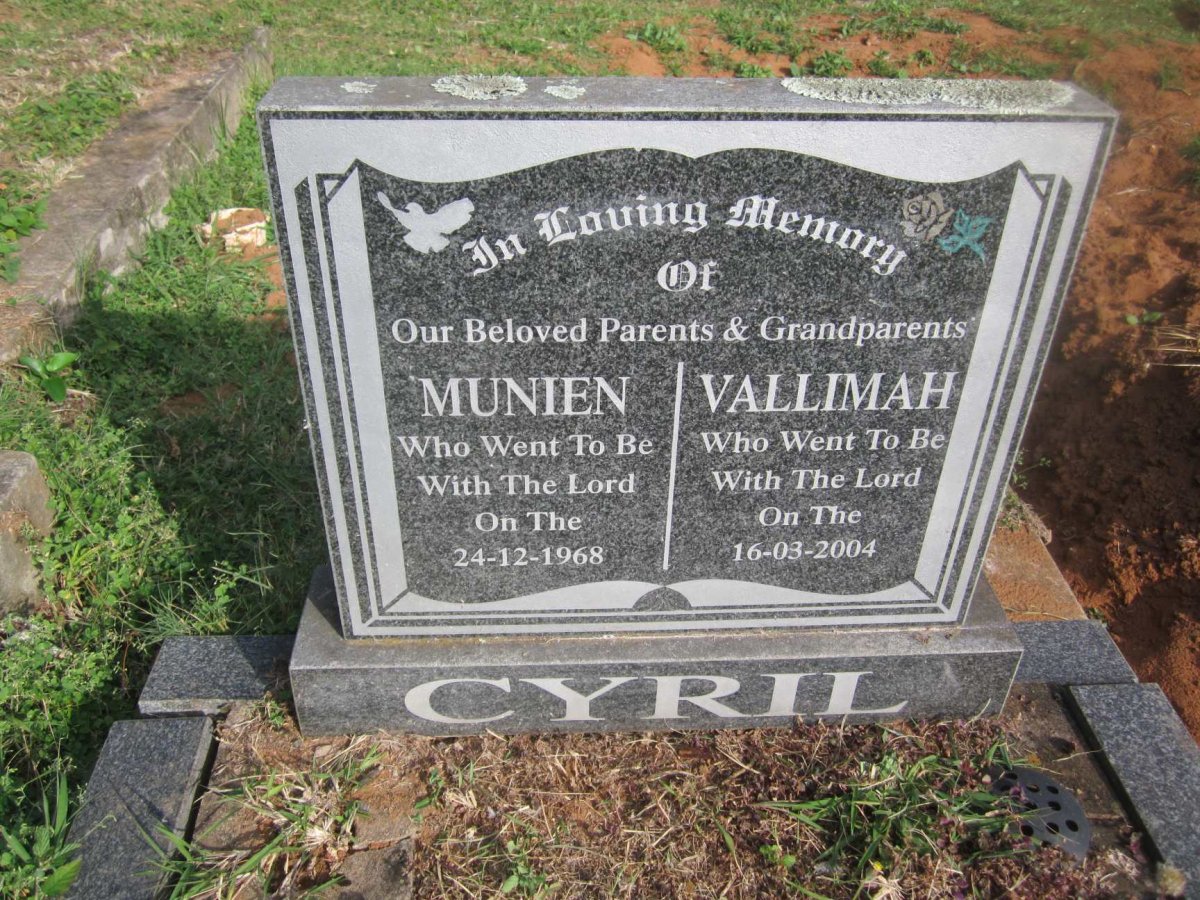 CYRIL Munien -1968 &amp; Vallimah -2004