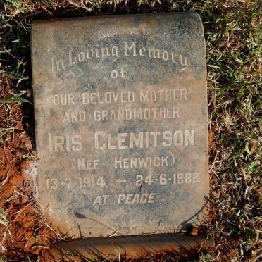 CLEMITSON Iris nee HENWICK 1914-1982