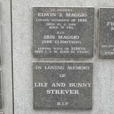 MAGGIO Edwin J. -1986 &amp; Iris CLEMITSON -1991 :: STREVER Bunny &amp; Lily -1980