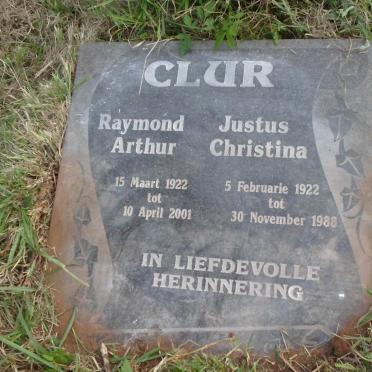 CLUR Raymond Arthur 1922-2001 Justus Christina 1922-1988