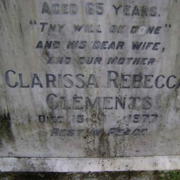 CLEMENTS John James -1962 &amp; Clarissa Rebecca -1977 :: CLEMENTS John James -1947