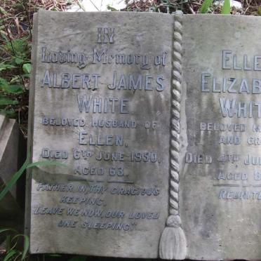 WHITE Albert James -1950 &amp; Ellen Elizabeth -1979