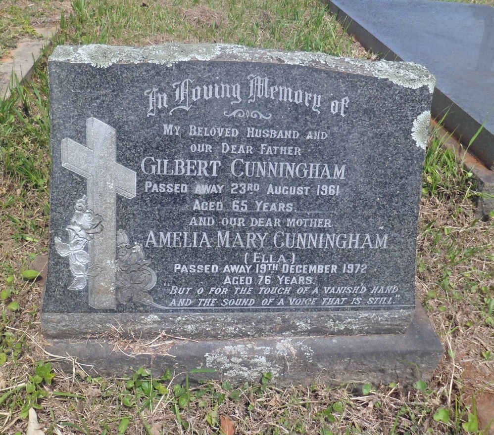 CUNNINGHAM Gilbert -1961 &amp; Amelia Mary -1972