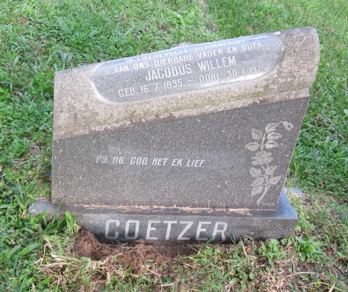 COETZER Jacobus Willem 1895-1975