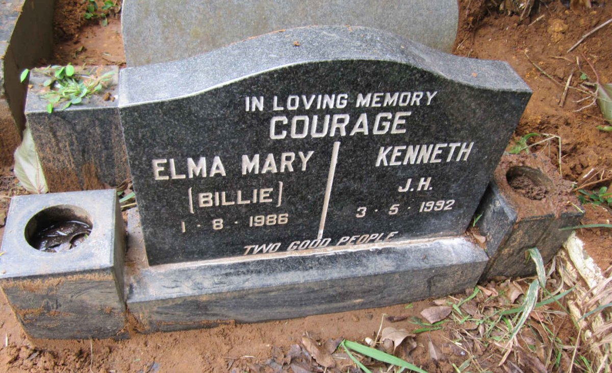 COURAGE Kenneth J.H. -1992 &amp; Elma Mary -1986