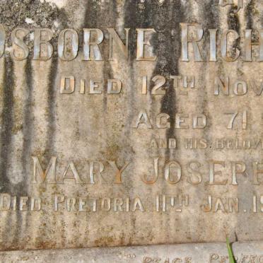 COLEY Osborne Richard -1927 &amp; Mary Josephine -1958