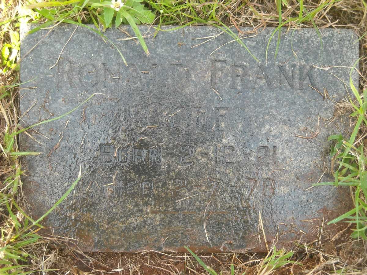 COLE Ronald Frank 1921-1978