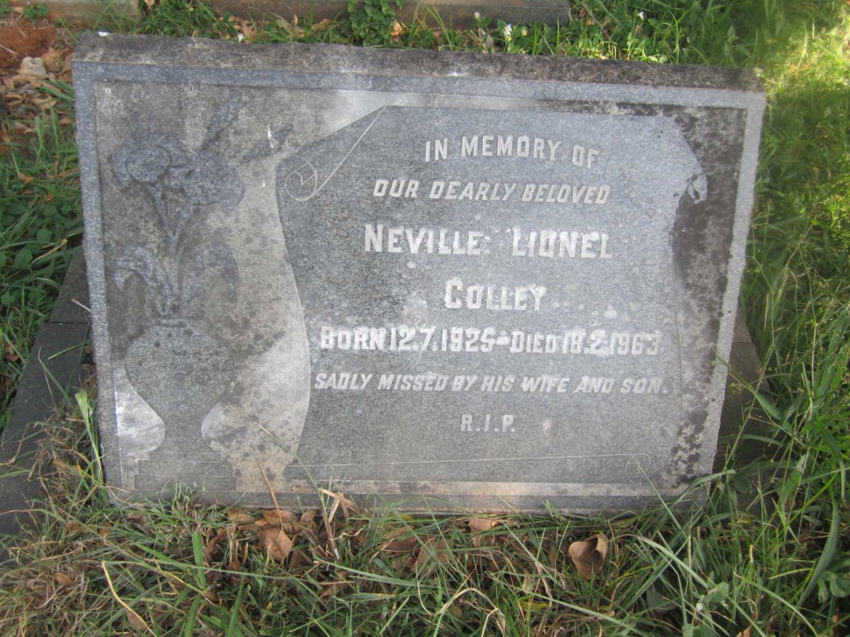 COLLEY Neville Lionel 1925-1963