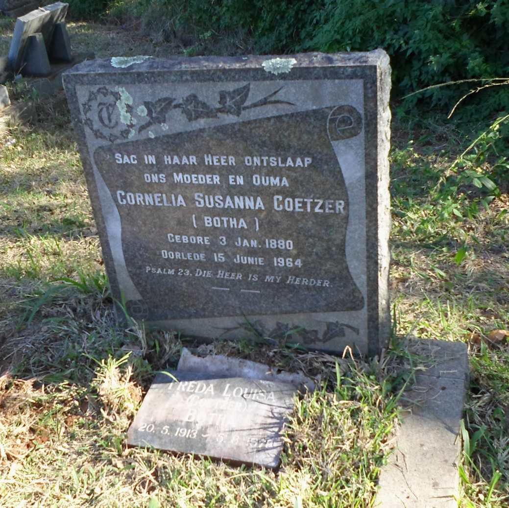 COETZER Cornelia Susanna nee BOTHA 1880-1964 :: BOTHA Freda Louisa nee COETZER 1913-1978