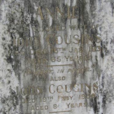 COUSINS John -1939 &amp; Annie -1931