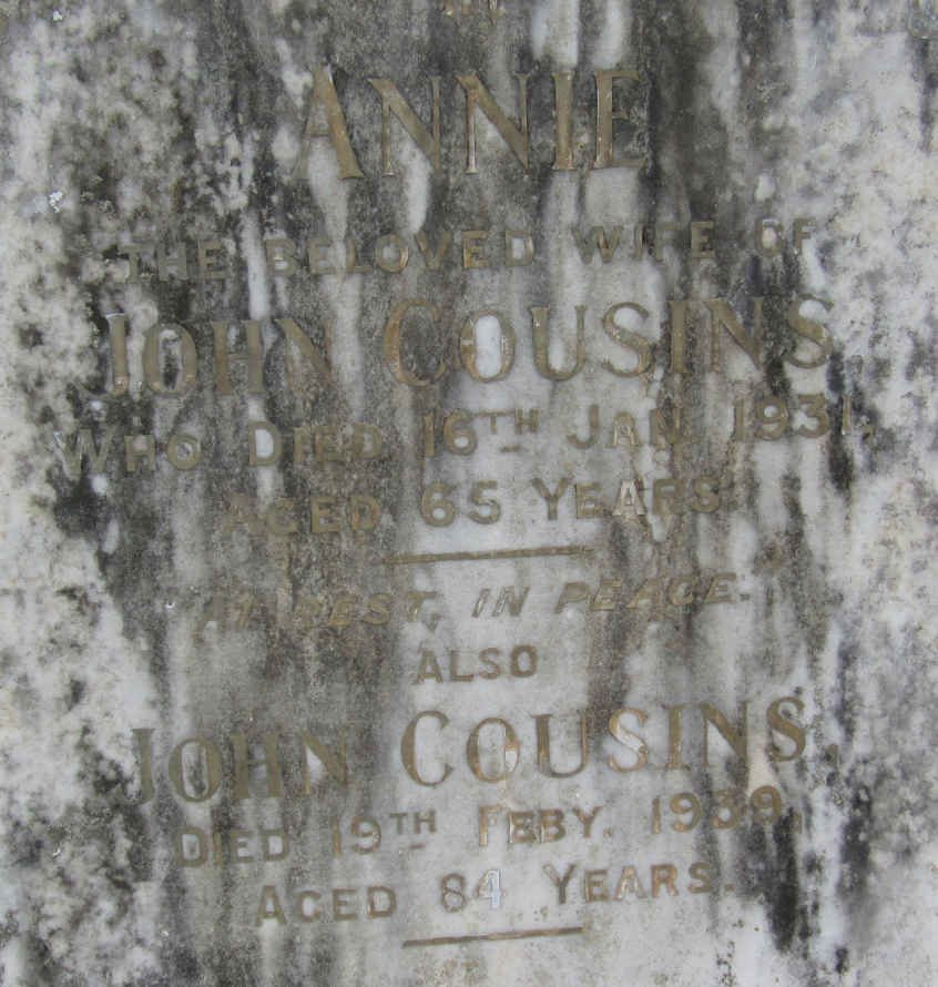 COUSINS John -1939 &amp; Annie -1931