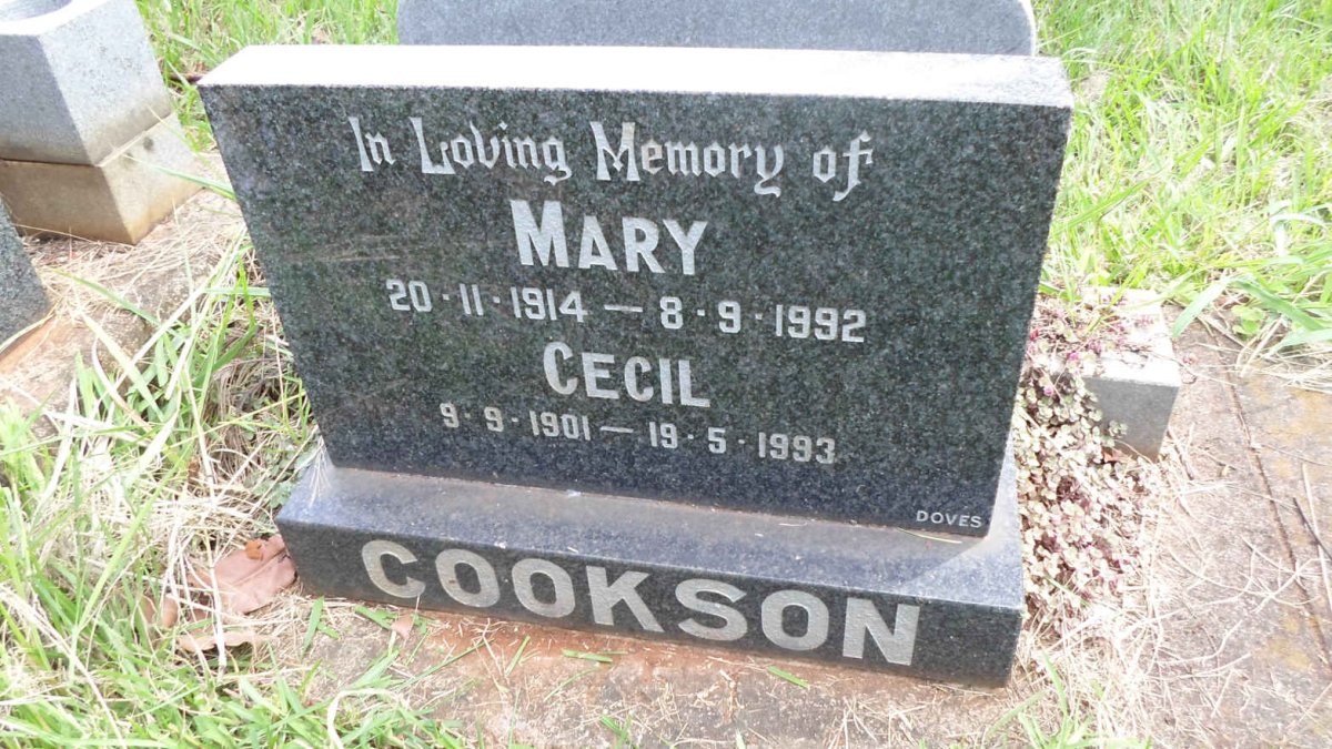 COOKSON Cecil 1901-1993 &amp; Mary 1914-1992