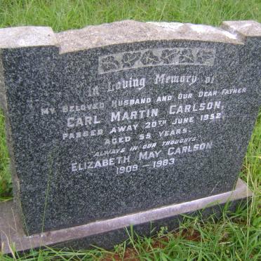 CARLSON Carl Martin -1952 &amp; Elizabeth May 1909-1983