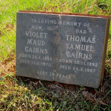 CAIRNS Thomas Samuel 1892-1957 &amp; Violet Maud 1896-1970