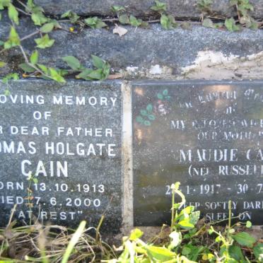 CAIN Thomas Holgate 1913-2000 &amp; Maudie RUSSELL 1917-1997